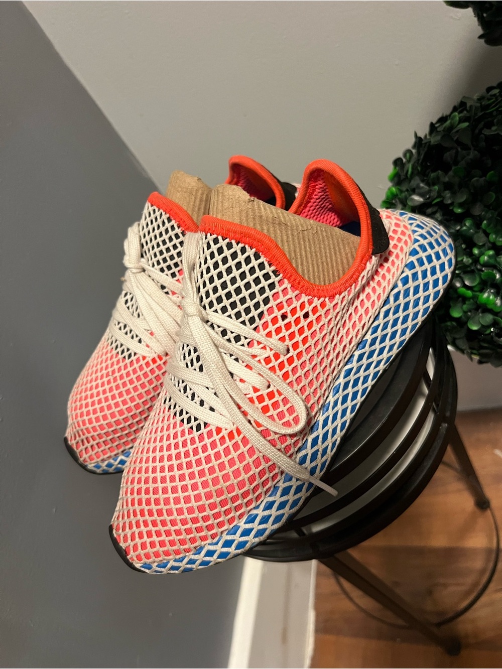 adidas women  Coral Pink and Blue Mesh Sneakers size 7 women